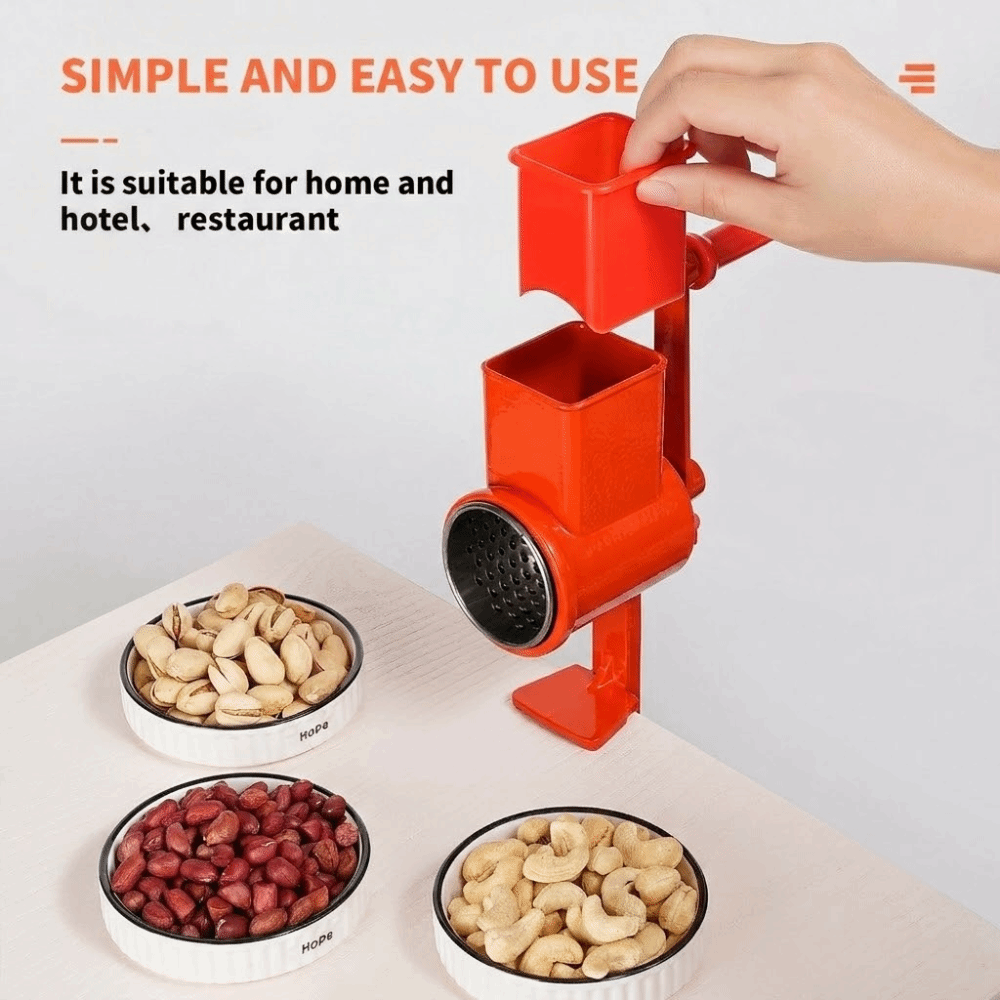 Grain Mill Grinder Hand Crank - 防錆刃 ハンドクランク式穀物ミル テーブルクランプ 手動操作マニュアル フードグラインダー ハンドクランク式ピーナッツ粉砕機