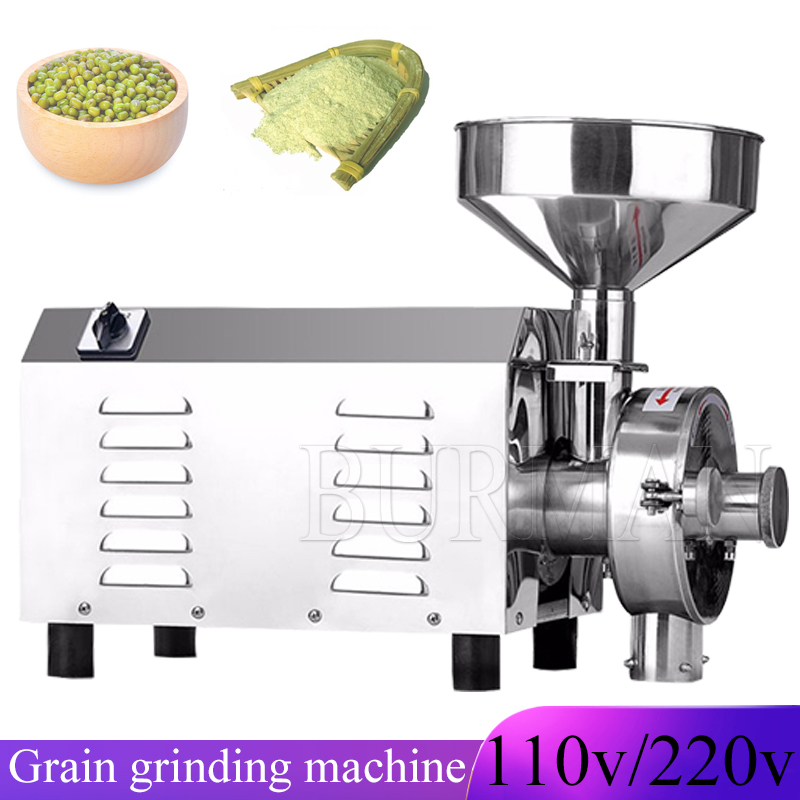 Dry Grain Grinder Stainless Steel - 業務用スパイスグラインダー、電動穀物粉砕機、乾燥穀物、スパイス、コーヒー、小麦粉を粉砕するための粉砕機。