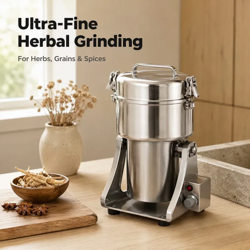Ultra Fine Powder Grinder Machine - 電動ステンレス製ハーブグラインダー 800g 超微粉末化機 バニラフレーバー用 110V/220V スパイスミル