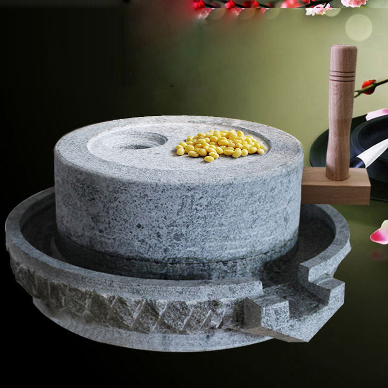 Flour Mill Grinder Stone Burr - コーヒー豆を手動で挽く、豆乳機、花崗岩製の回転式石臼、家庭用豆粉砕機、コーヒー石臼、小麦粉を挽く。