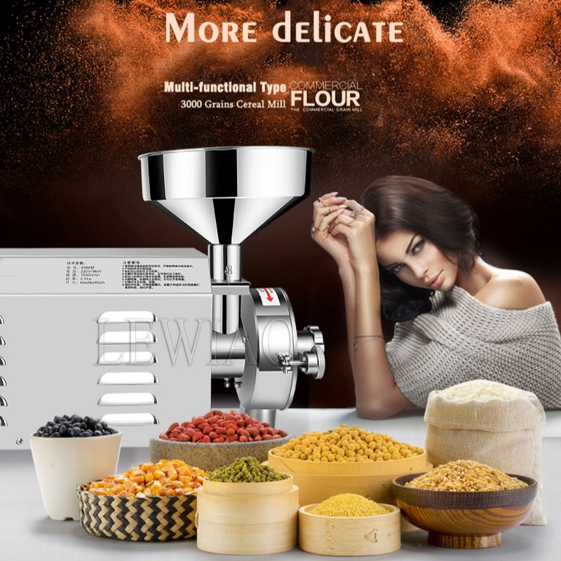 Dry Grain Grinder Stainless Steel - 電動穀物グラインダー 50KG 2200W 業務用粉砕機 乾燥穀物 大豆