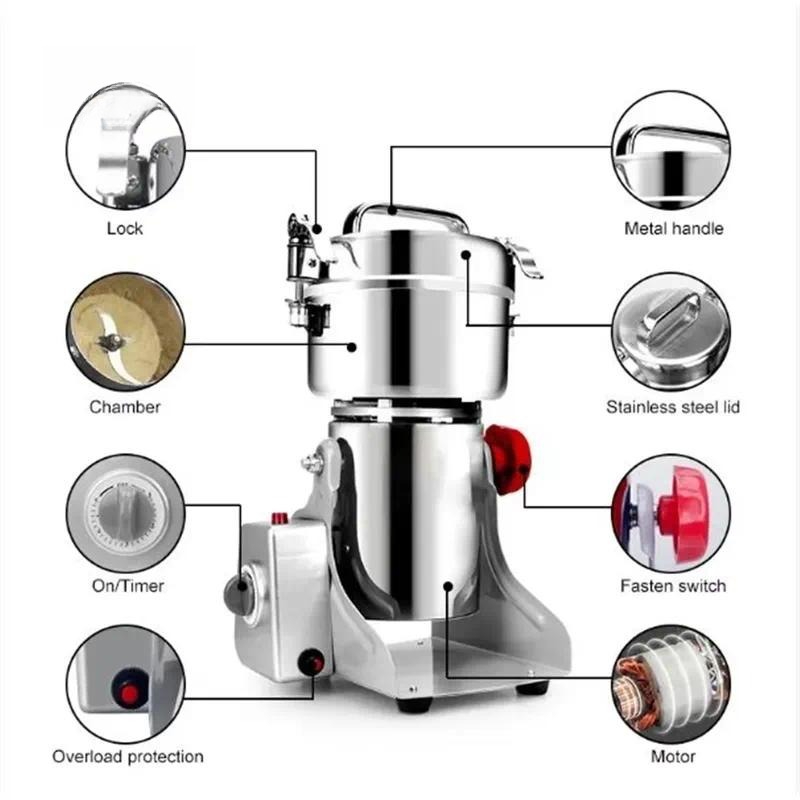 業務用電動スパイスグラインダー ステンレス製穀物粉砕機 ハー - Herb Grinder Machine Commercial のレビューと価格