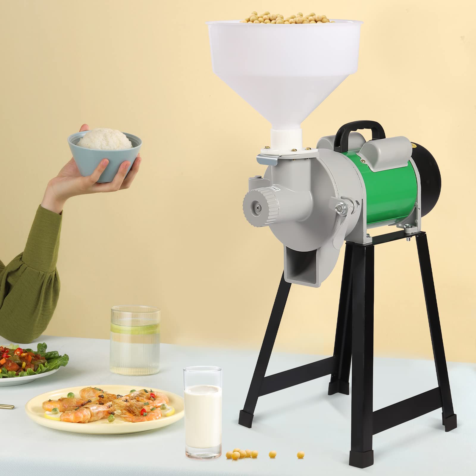 2200Wの電動粉砕機、110V、業務用、乾燥・湿潤両用、ト - Corn Grinder Machine Electric のレビューと価格