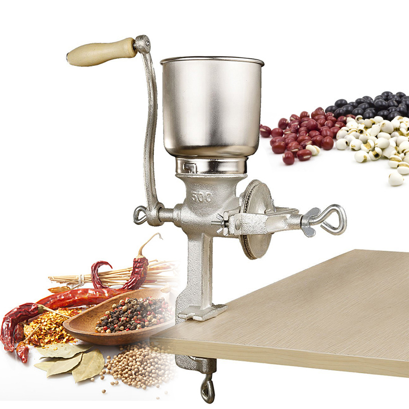手回し穀物グラインダーミルスパイスヘバルシリアルコーヒードラ - Grain Mill Grinder Hand Crank のレビューと価格