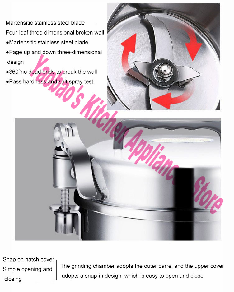 デスクトップ 1400 ワットドライフードグラインダーミル超 - Ultra Fine Powder Grinder Machine のレビューと価格