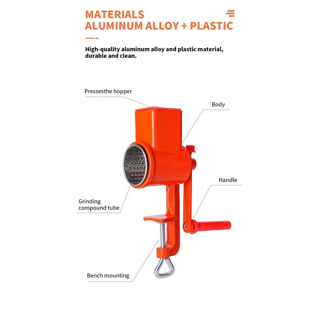 防錆刃 ハンドクランク式穀物ミル テーブルクランプ 手動操作 - Grain Mill Grinder Hand Crank のレビューと価格