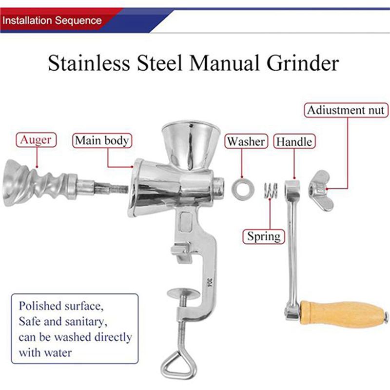ABJI-手動穀物粉砕機 ハンドクランク式穀物ミル ステンレ - Grain Mill Grinder Hand Crank のレビューと価格