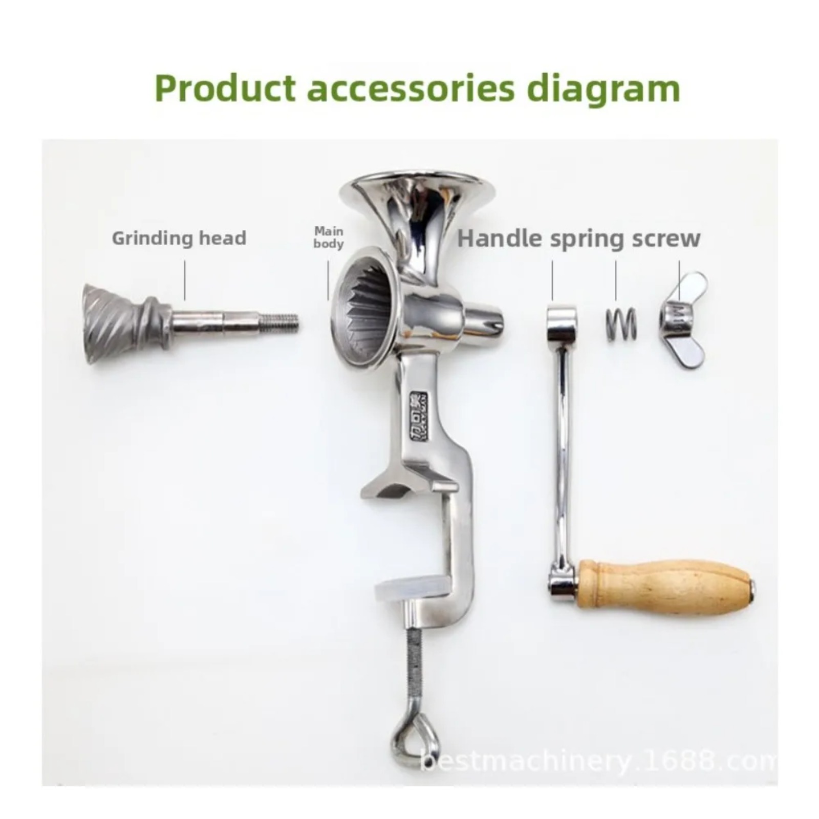 手動コーヒーグラインダー 304ステンレス製 ハンドクランク - Grain Mill Grinder Hand Crank のレビューと価格