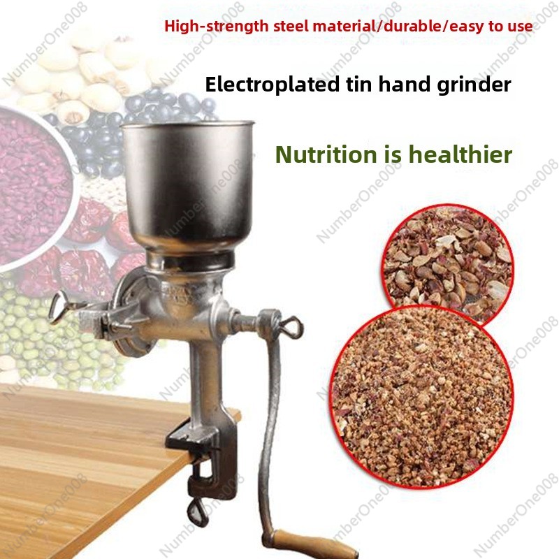 錫メッキ鋳鉄製穀物グラインダー、手動コーヒー豆挽き器（トウモ - Grain Mill Grinder Hand Crank のレビューと価格